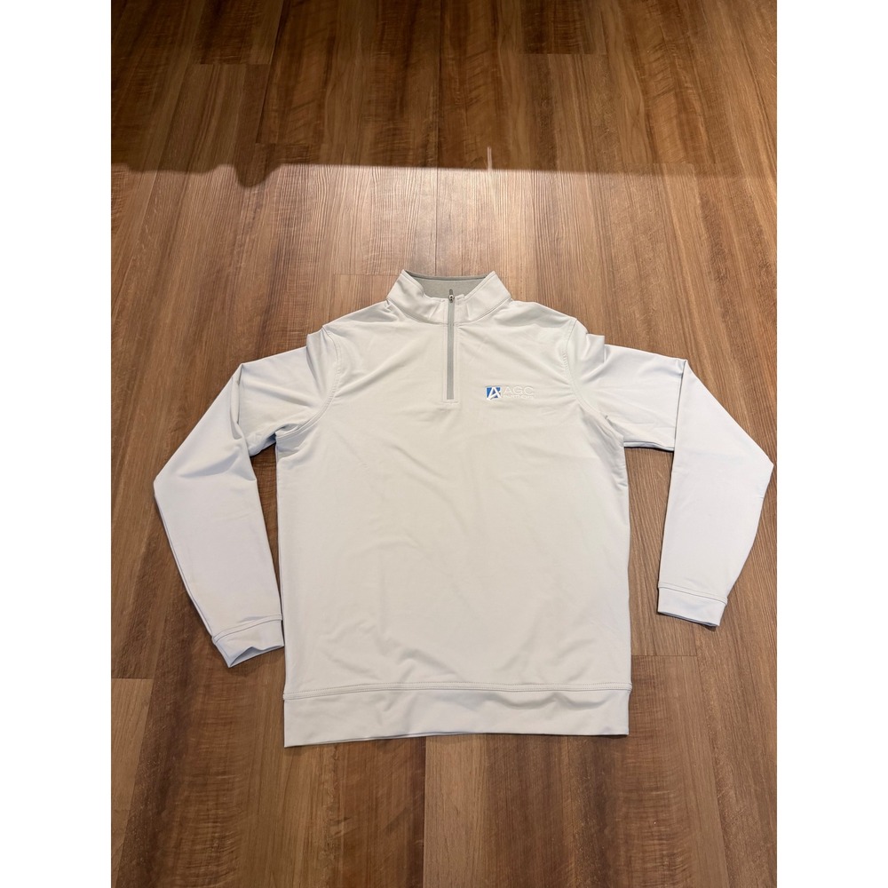 Peter Millar Pullover Mens Small Grey AGC Partners Quarter Zip Performance